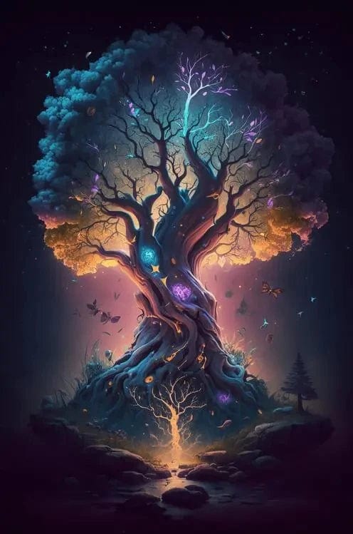 Canvanation PF20899 / 40x60cm Sans Cadre Affiche Symphonie Végétale : L'Arbre de Vie en Splendeur