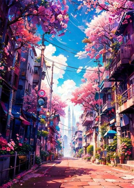 Canvanation DARK GRAY / 30x40cm Affiche Paysage Japonais De Rue