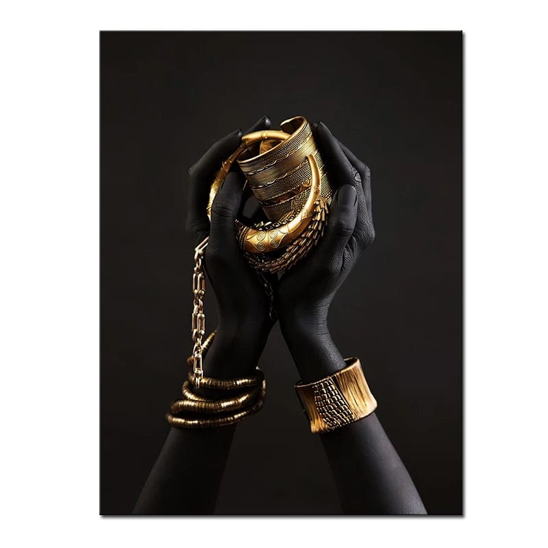 Canvanation PF2490 / 58x90CM Affiche Femme Africaine Noir Or