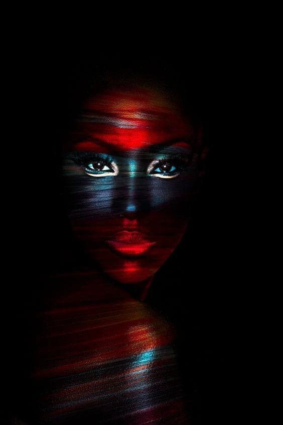 Canvanation 5 / 100x150cm Affiche Doigt Femme Africaine Or Peinture Lêvres