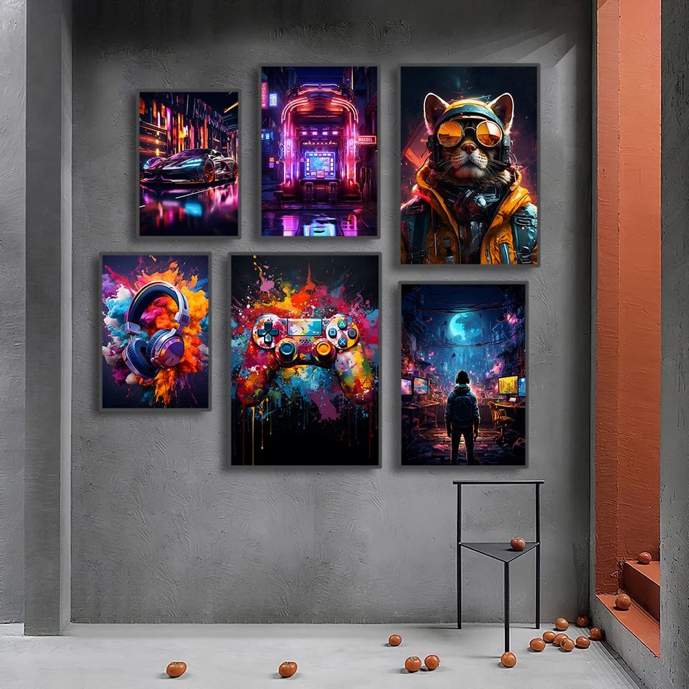 Canvanation Affiche 80s 90s Coloré Neon Cyberpunk