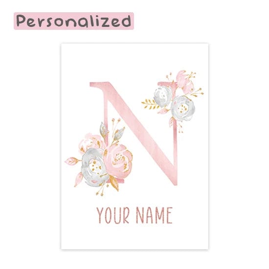 Canvanation Letter N / 40x60cm Affiche Prénom Personnalisé Pour Chambre Fille