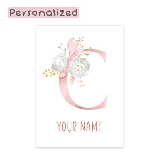 Canvanation Letter C / 40x60cm Affiche Prénom Personnalisé Pour Chambre Fille