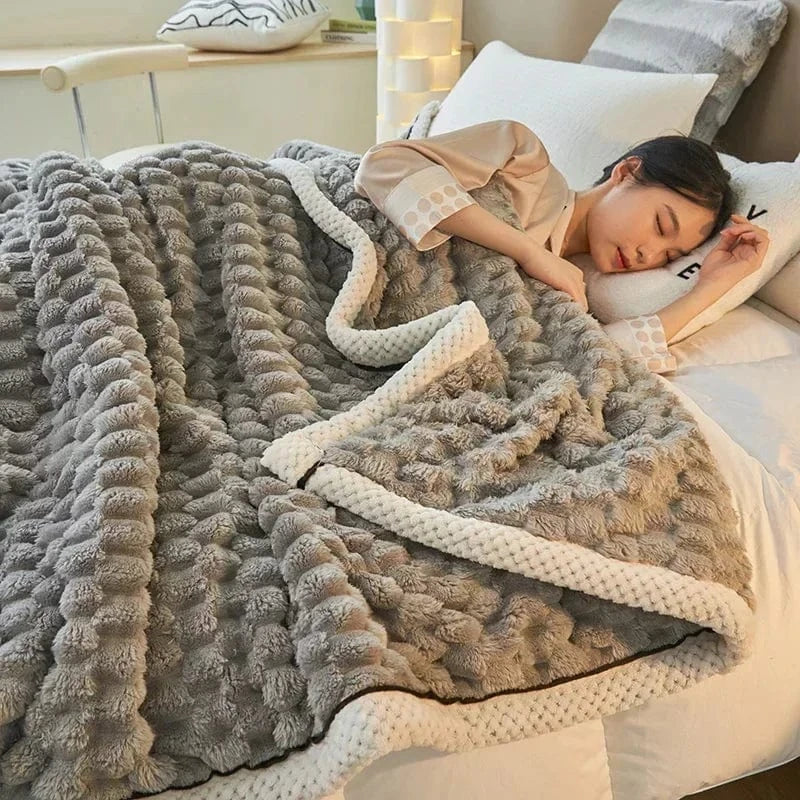 Canvanation Gris / 180x200cm(71x79inch) Couverture Polaire En Velour