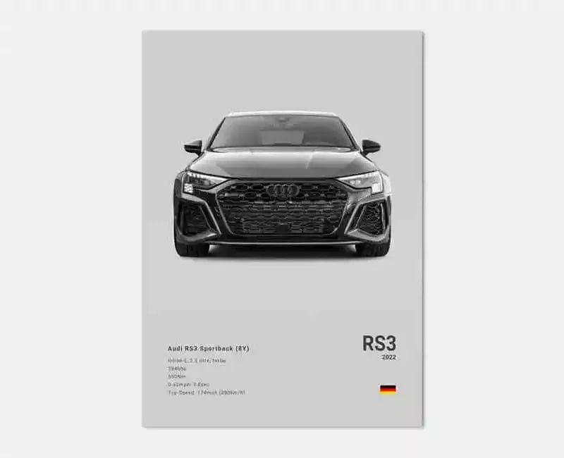Canvanation 11 / 50x75cm Affiche Voiture Allemande Rs3 R8 C8 GTR SUV