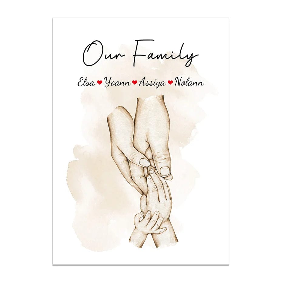 Canvanation Cadre Personnalisé Famille Poing Mains