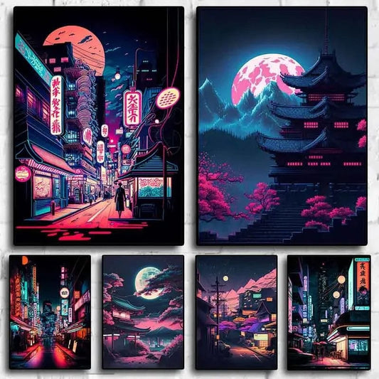 Canvanation Affiche Pop Art  Neon Japon Tokyo Rue