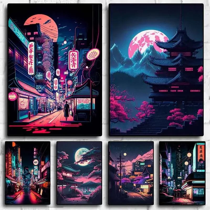 Canvanation Affiche Pop Art Neon Japon Tokyo Rue