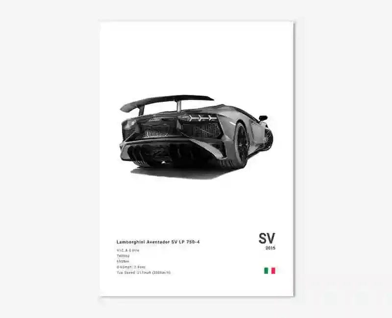 Canvanation 1 / 50x75cm Affiche Voiture Lamborghini Luxe Sto Veneno Urus Aventador SVJ