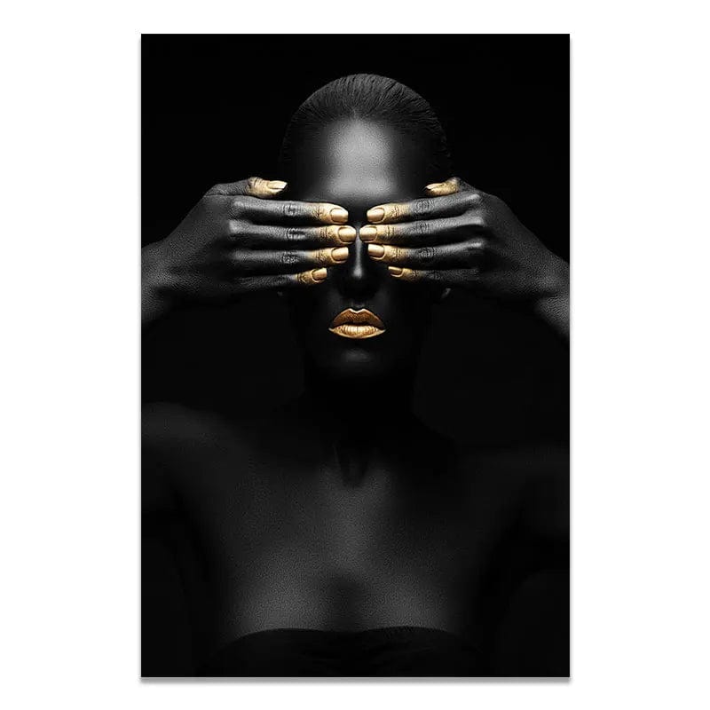 Canvanation PF 19241 / 58x90CM Affiche Femme Africaine Noir Or