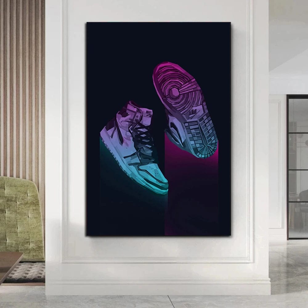 Canvanation Affiche Chambre Sneaker Jordan Neon