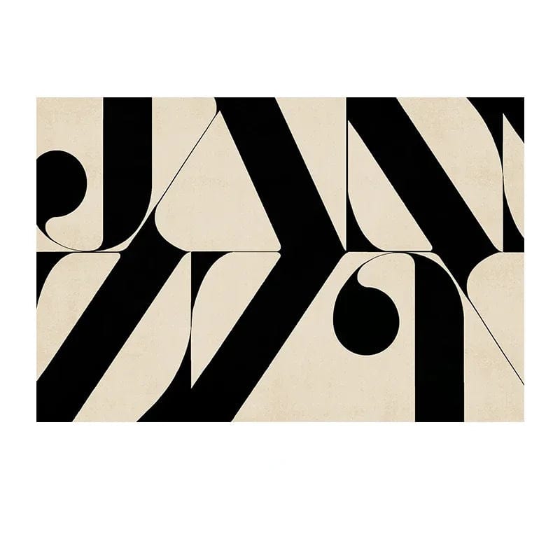Canvanation I / 200x300cm Tapis De Chambre - Noir Et Blanc Géométrique