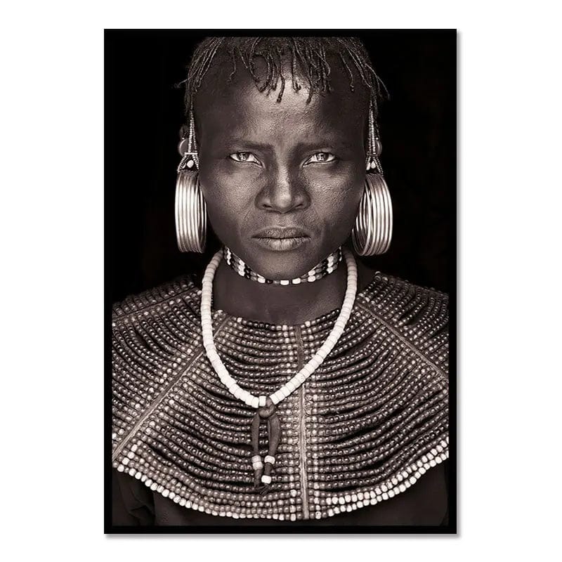 Canvanation 14 / 21x30cm Affiche Femme Africaine Noir Et Blanc