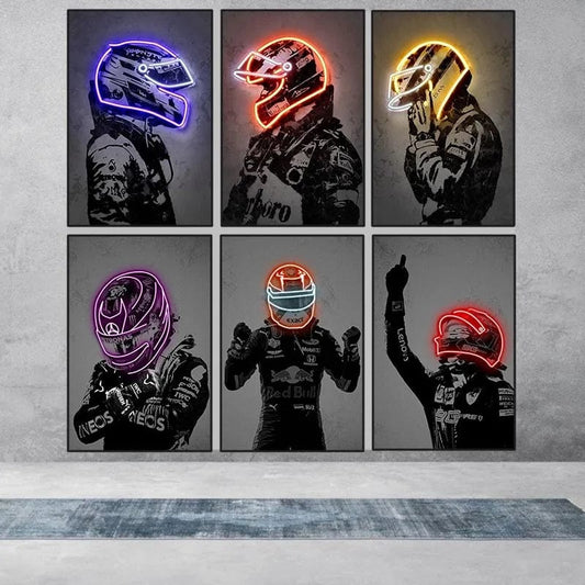 Canvanation Affiche Casque De Moto Neon