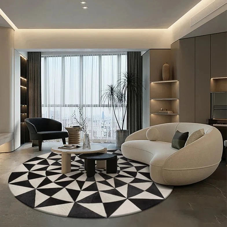 Canvanation G / Diametre 200cm Tapis De Salon Rond - Moelleux Et Doux