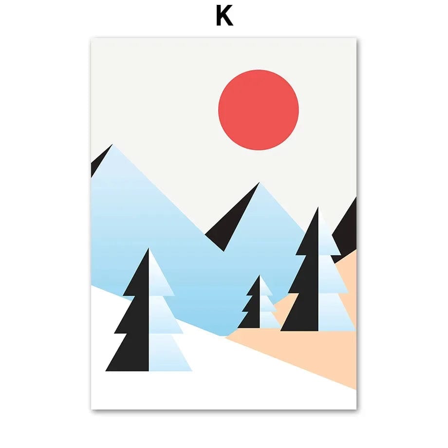 Canvanation K / 30X40 cm Poster Vintage Ski Minimaliste Snowboard Montagne
