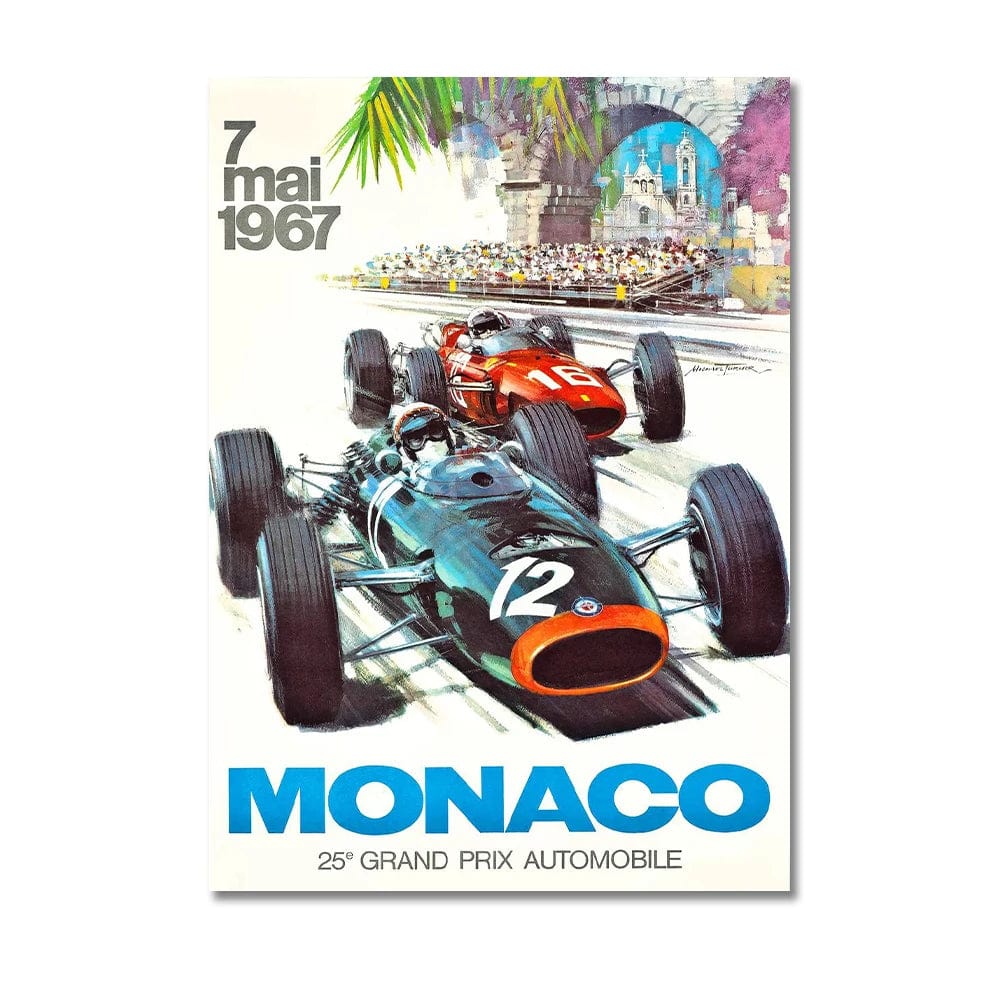 Canvanation X6172 / 40x60cm Affiche Vintage Voiture Monaco Prix F1