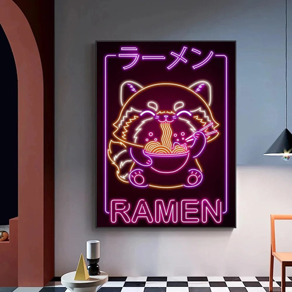 Canvanation Affiche Japonais Neon Retro Nourriture Ramen