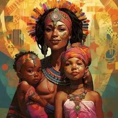 Canvanation Affiche Africain Femmes Et Enfants