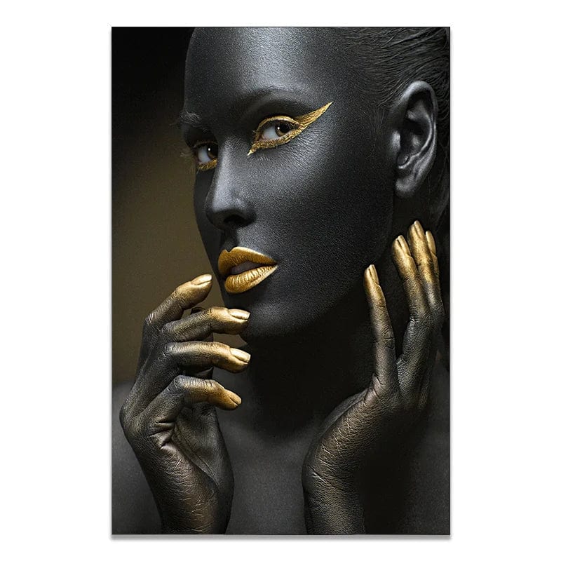 Canvanation PF 790 / 58x90CM Affiche Femme Africaine Noir Or