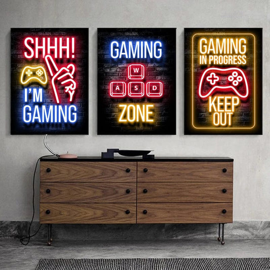 Canvanation Affiche Chambre Gaming Neon