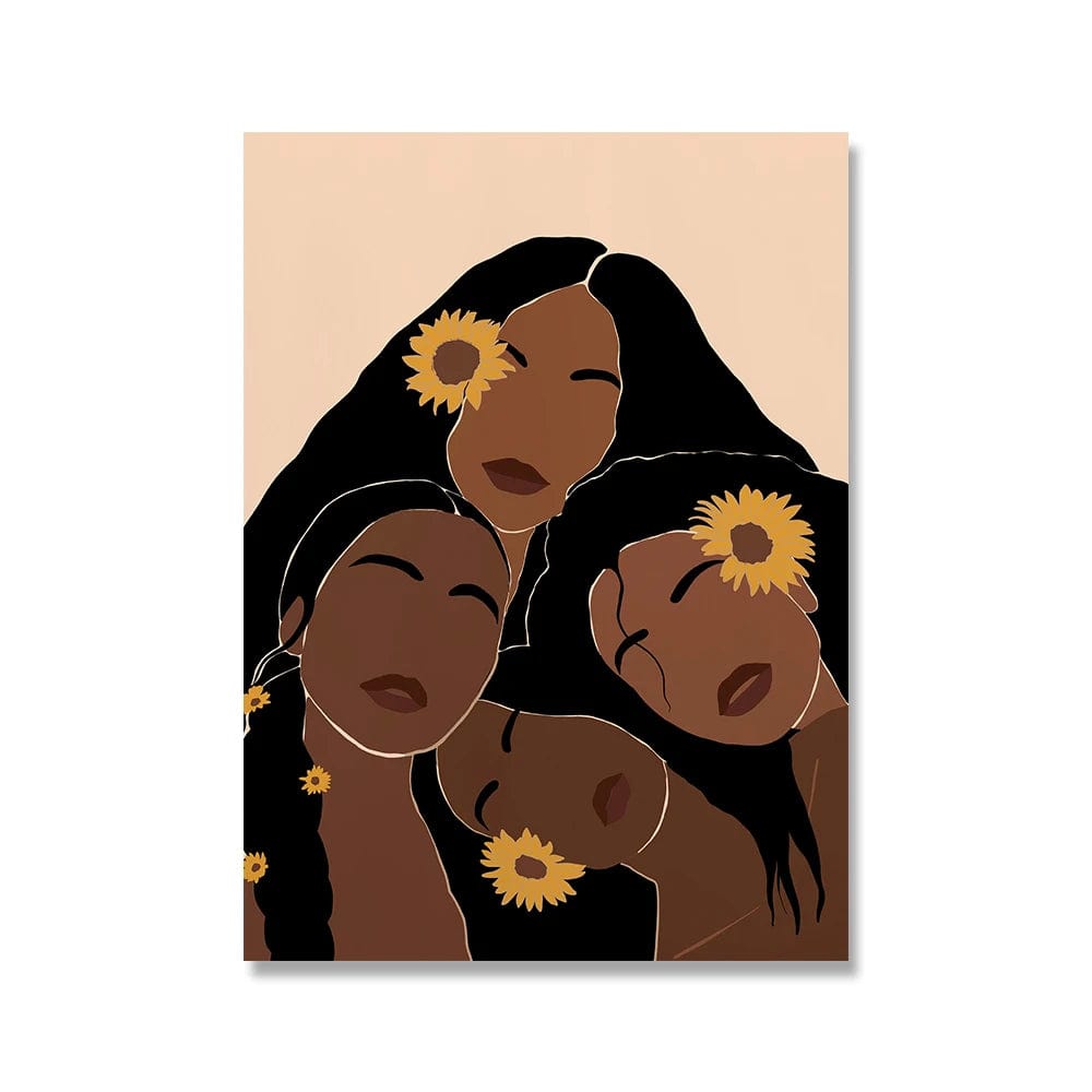 Canvanation 5 / 20x30cm Affiche Femme Africaine Fleurs