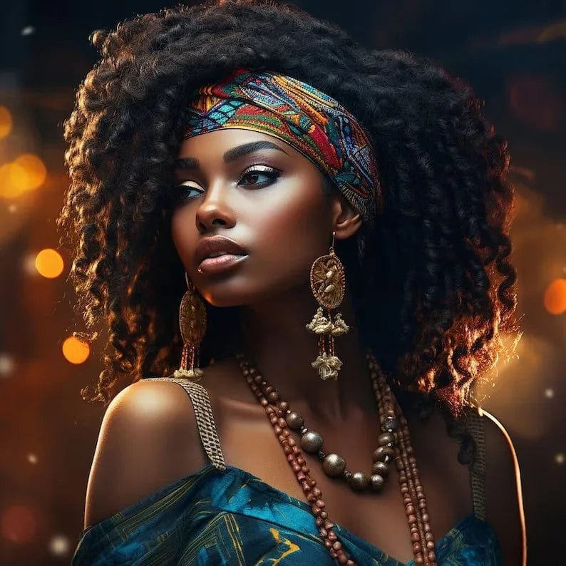 Canvanation PF30074 / 50x50cm Affiche Femme Africaine Tribu