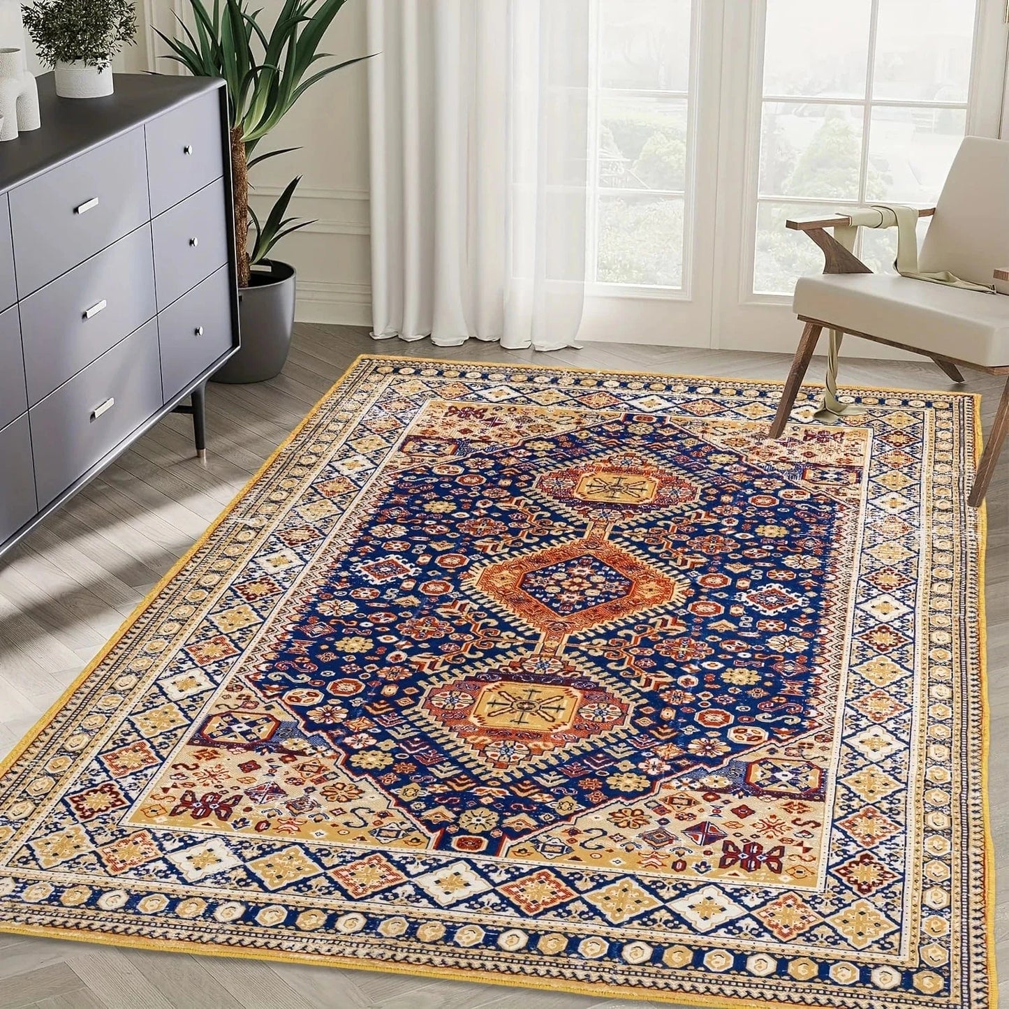 Canvanation Tapis Berbère rectangulaire géométrique – Style classique & polyvalent