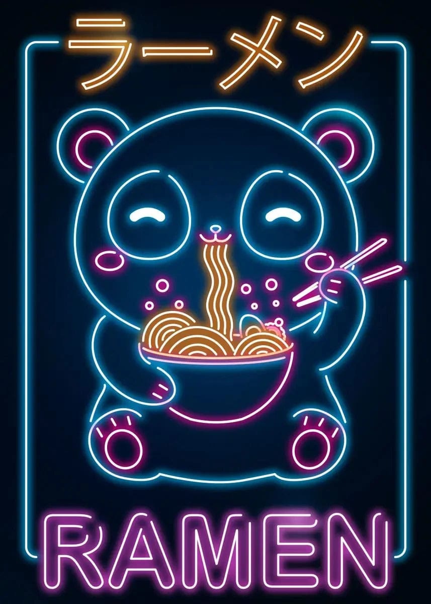 Canvanation 6 / 30x42cm Affiche Japonais Neon Retro Nourriture Ramen