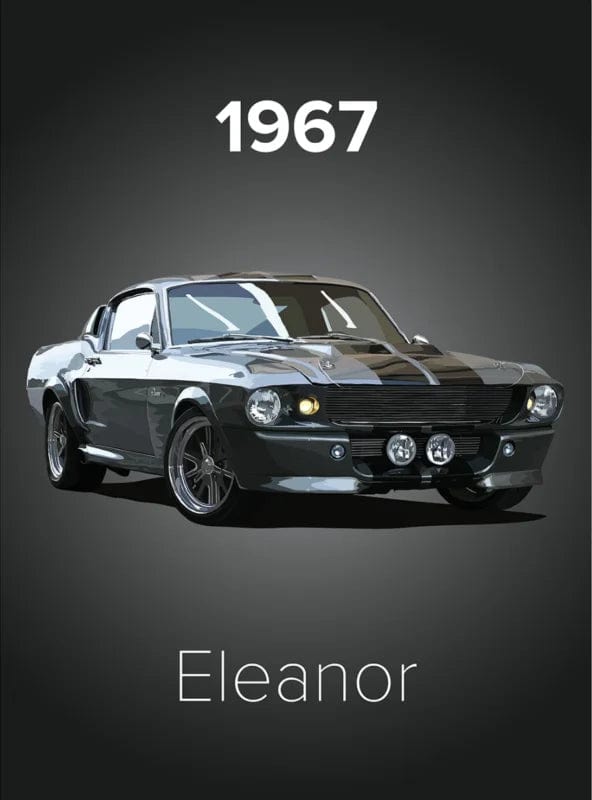 Canvanation 13 / 20x25cm Affiche Voiture Vintage Mustang Golf SS