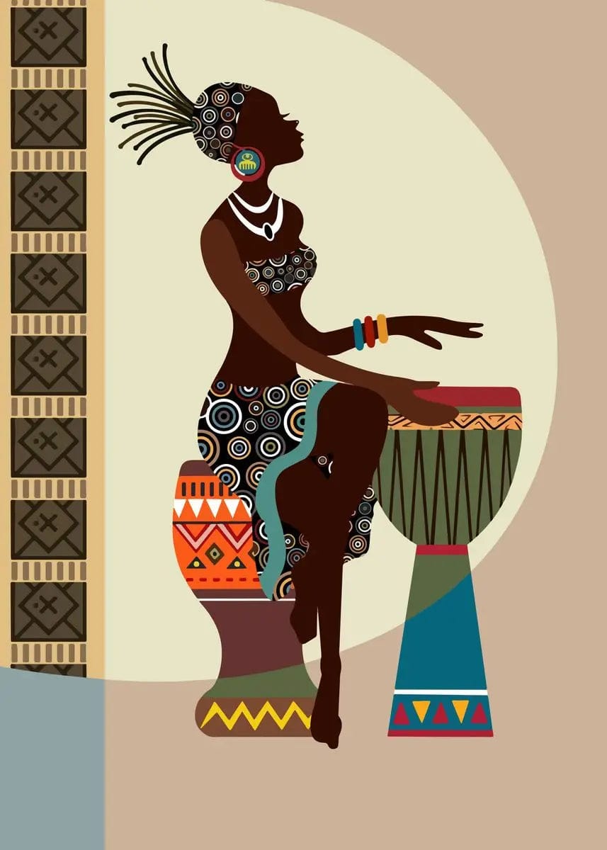 Canvanation I / 40x60cm Affiche Africain Femme Noir
