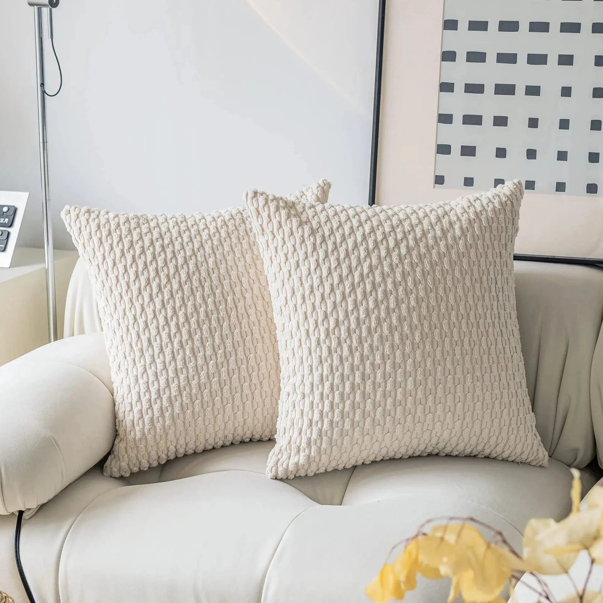 Canvanation Blanc 1 / 45x45cm Housse de Coussin Élégante et Confortable