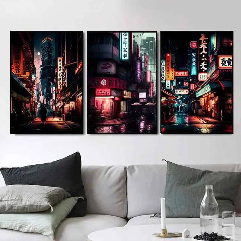 Canvanation Affiche Pop Art Neon Japon Tokyo Rue