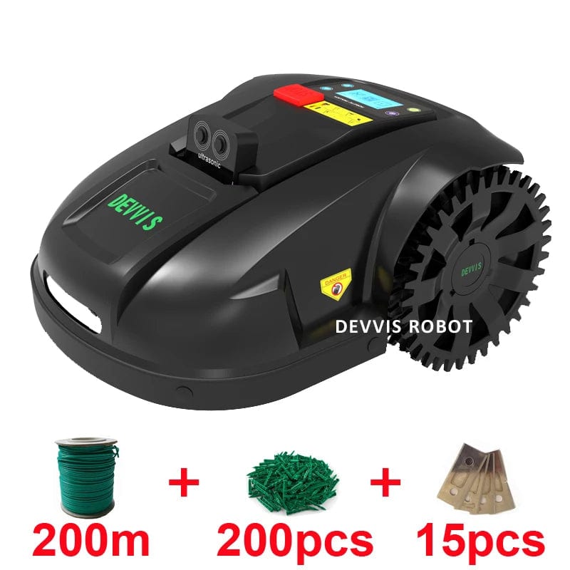 Canvanation 200m and 200pcs / EU / france Tondeuse Robotisée Ecran Tactile DEVVIS E1800U – Vision Ultime 2024