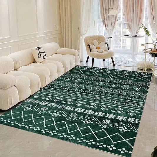 Canvanation flannel-10 / 140x200cm 55x78.7in Tapis Berbère rectangulaire style bohème – Motifs marocains & floraux 3D