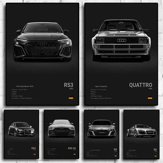 Canvanation Affiche Voiture Allemande Rs3 R8 C8 GTR SUV