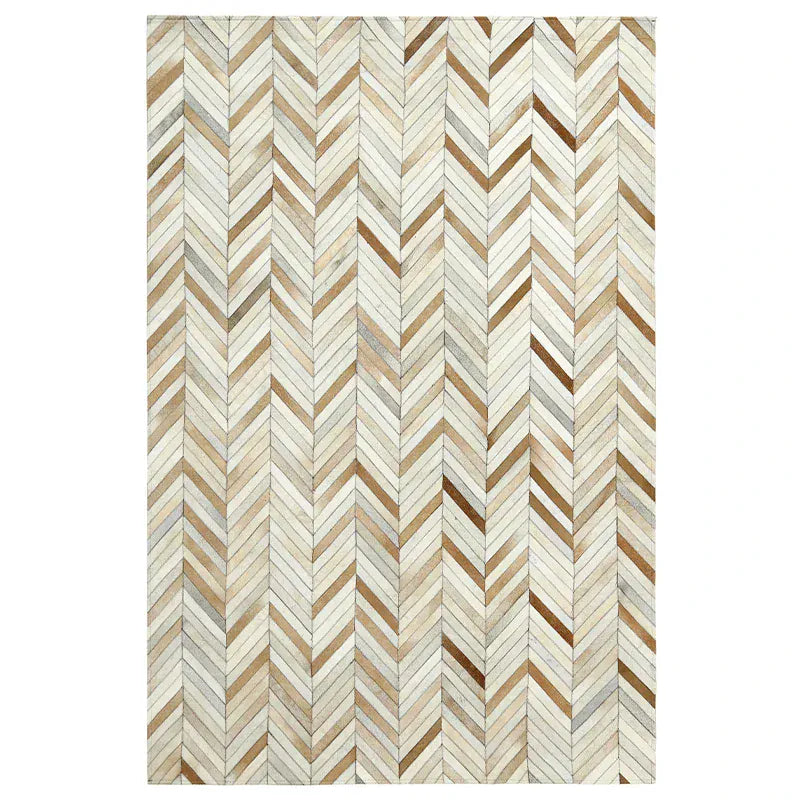 Canvanation 2 / 140x200cm Tapis en Peau de Vache Noir & Blanc Nordique – Véritable Cuir, Fait Main, Style Américain pour Salon