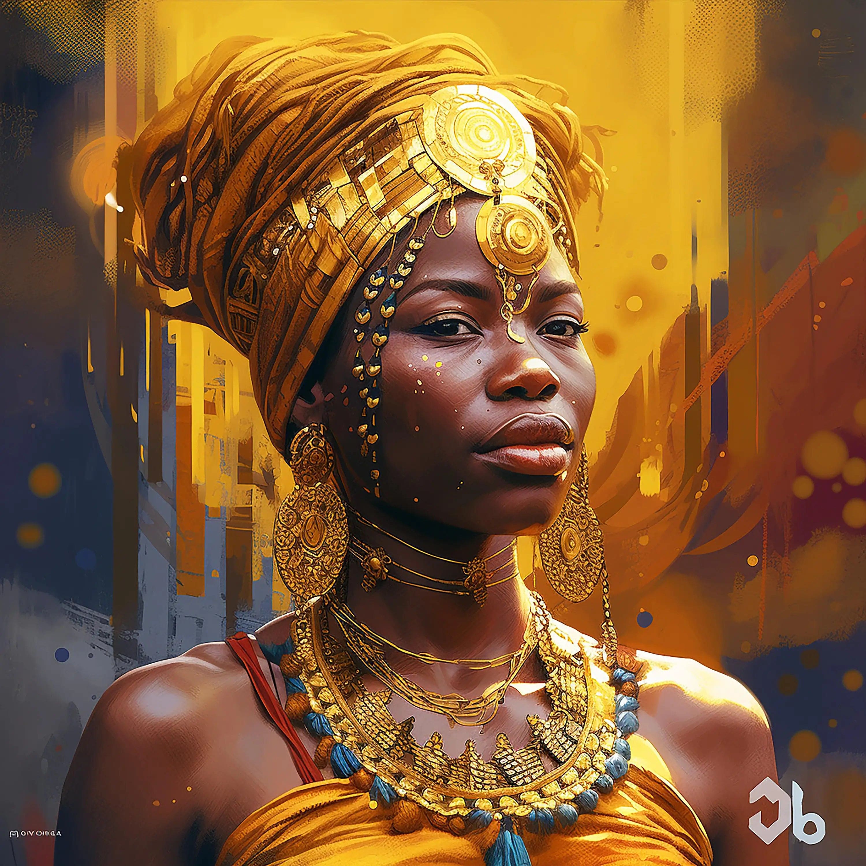Canvanation PF 40600 / 70x70cm Affiche Femme Africaine Coloré