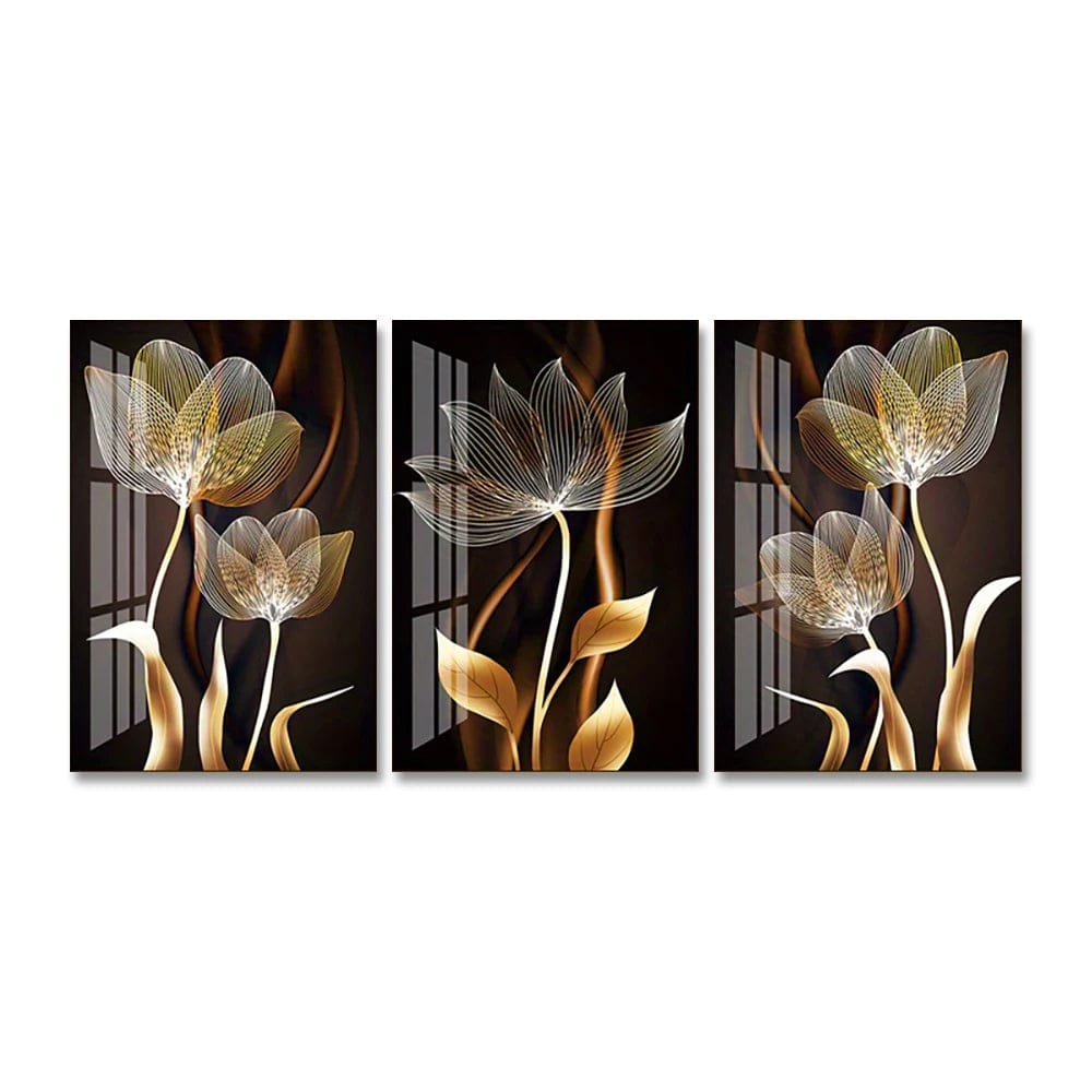 Canvanation 3PCS / 40x60cm Affiche 3PCS Noir Et Doré