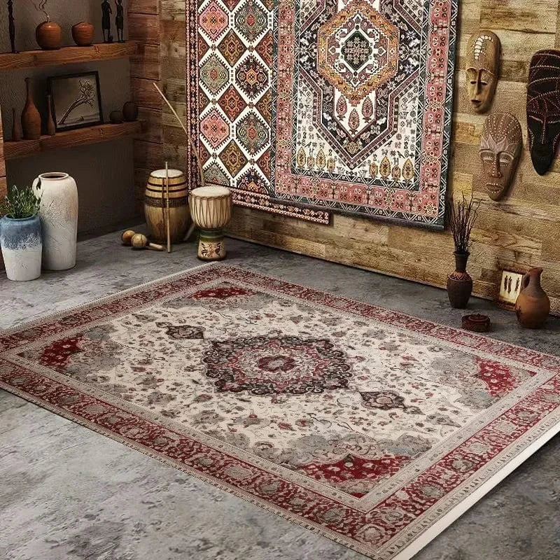 Canvanation Flannel13 / 80x160cm 31.5x63in Tapis de Salon Perse – Style Boho Chic, Lavable en Machine