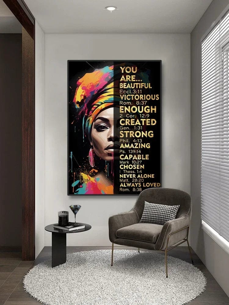 Canvanation Affiche Citation You Are Beautiful Africaine