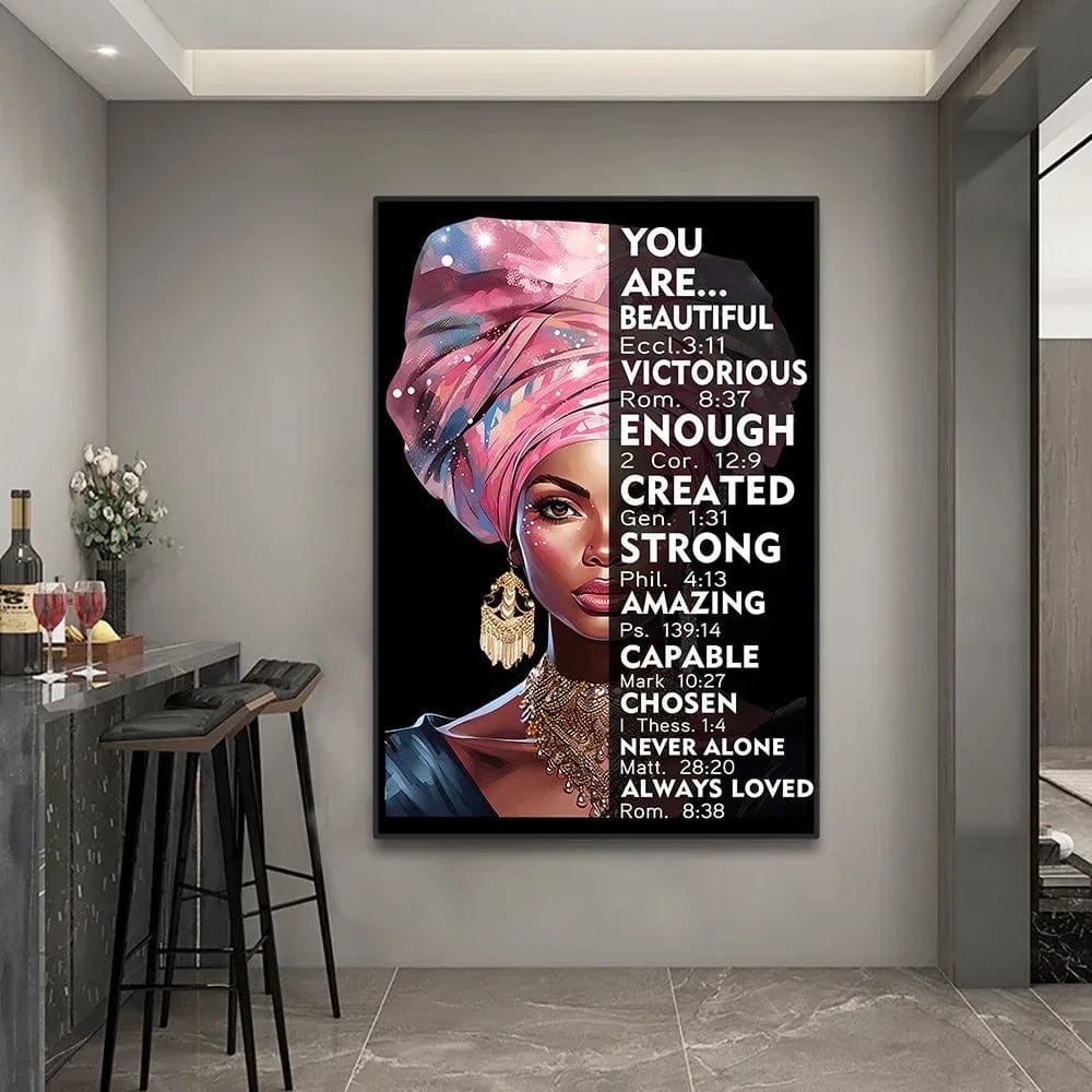 Canvanation Affiche Citation You Are Beautiful Africaine