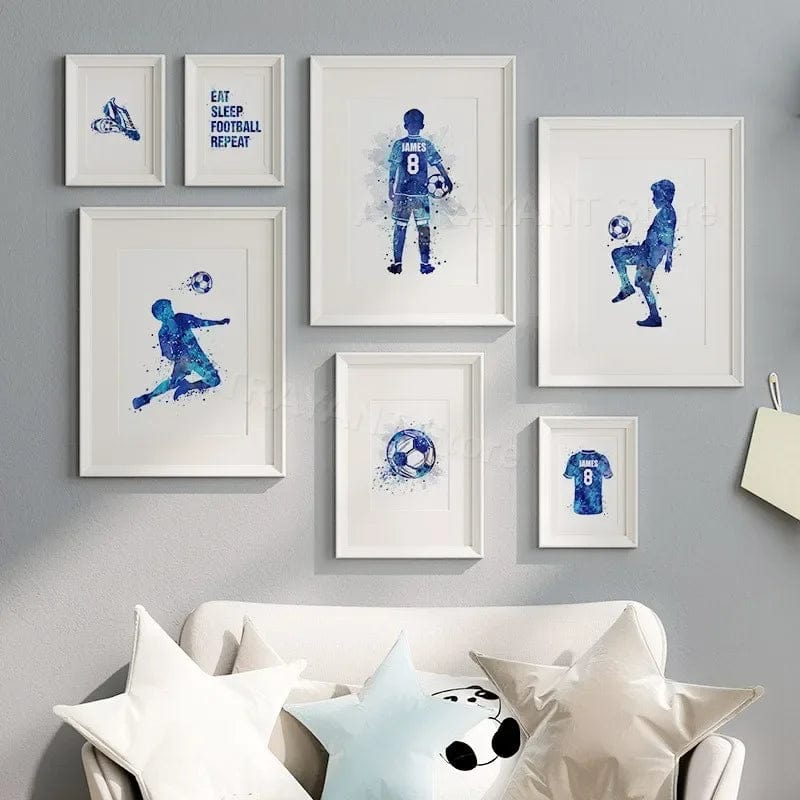Canvanation Affiche Football Bleu