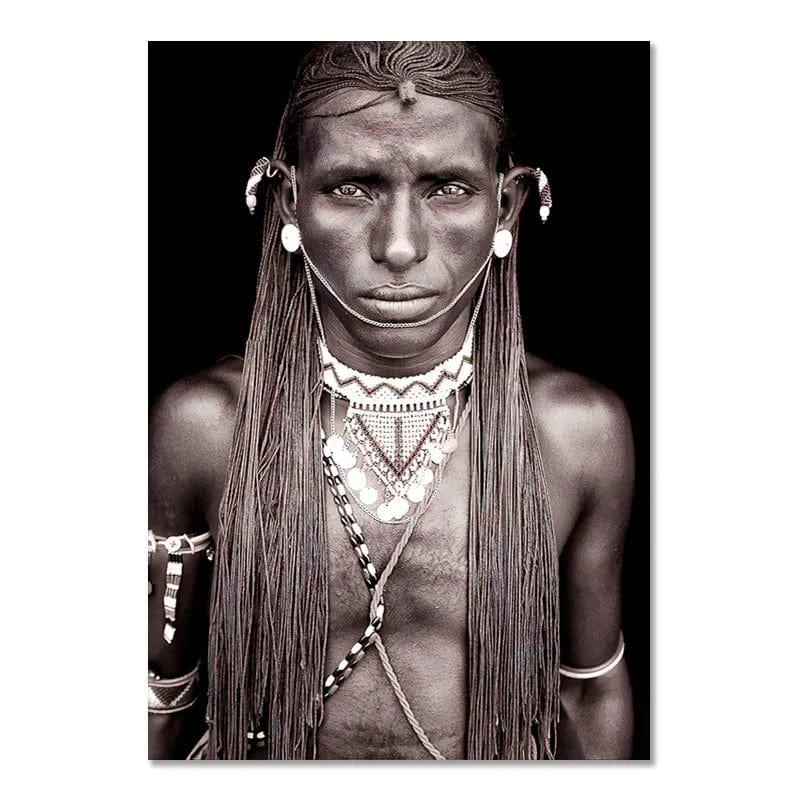 Canvanation 10 / 40x60cm Affiche Femme Africaine Noir Et Blanc