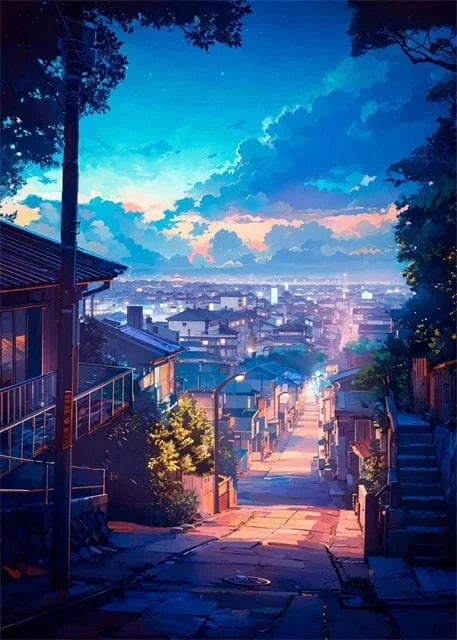 Canvanation light yellow / 30x40cm Affiche Paysage Japonais De Rue