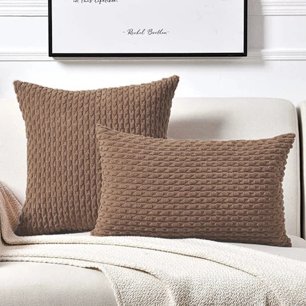 Canvanation Marron / 40x40cm Housse de Coussin Élégante et Confortable