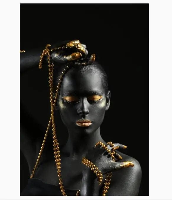 Canvanation PF 50 / 58x90CM Affiche Femme Africaine Noir Or
