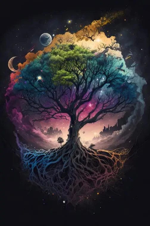 Canvanation PF20905 / 60x80cm Sans Cadre Affiche Éclats Verdoyants : L'Arbre de Vie en Majesté