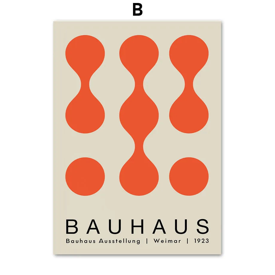 Affiche Bauhaus Orange Abstrait Poster