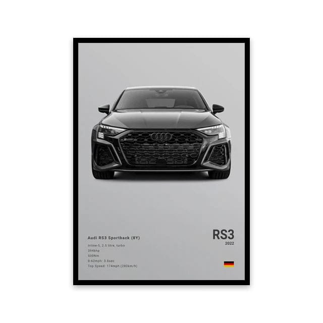 Canvanation Affiche Voiture Sportif R8 RS3 M3 M5